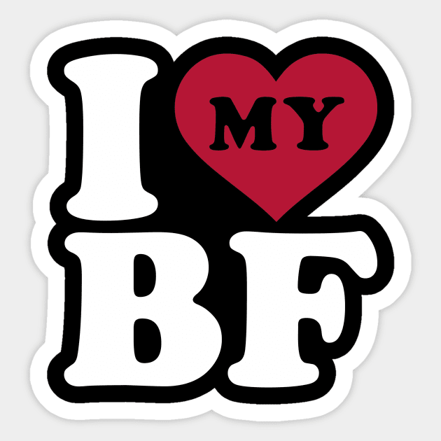 I love my boyfriend Sticker by Designzz